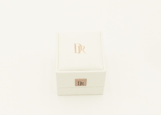 Caja de regalo de encargo de la ayuda de lujo exquisita blanca pura de Ring Jewelry Box Velvet Lining