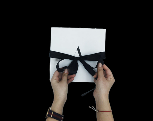 Empaquetado doble roscado del huevo de la caja de regalo de la Navidad de la pintada del doblez de la mitad de la abertura de la cinta