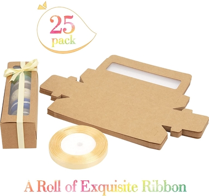 Caja de la selección de Macaron de 25 paquetes con la cinta clara 6 Macaron de la ventana