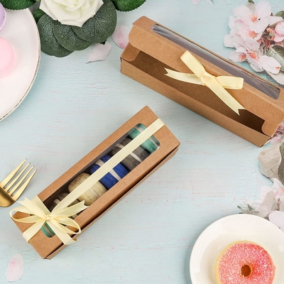 Caja de la selección de Macaron de 25 paquetes con la cinta clara 6 Macaron de la ventana