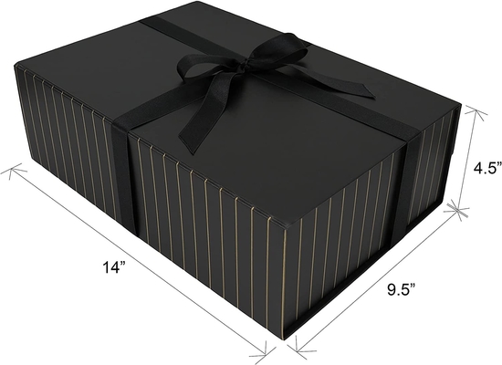 Cartulina magnética Matte Black de la caja de regalo de la cinta larga