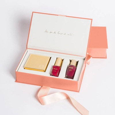Caja de empaquetado de empaquetado cosmética de lujo del logotipo de las cajas de piel del cuidado del perfume de encargo del aceite esencial