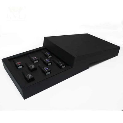 La caja de empaquetado del esmalte de uñas de lujo fijó la caja del cierre del imán de Matt Black Handmade Custom Logo