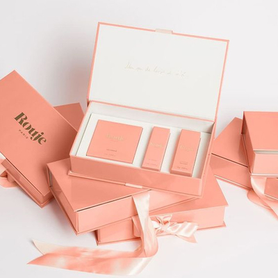 Caja de empaquetado de empaquetado cosmética de lujo del logotipo de las cajas de piel del cuidado del perfume de encargo del aceite esencial
