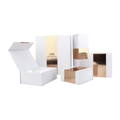Magnético blanco cosmético de lujo de la caja de regalo de la cartulina del papel de Eco con el logotipo