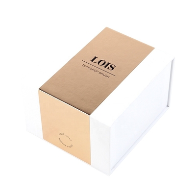 Magnético blanco cosmético de lujo de la caja de regalo de la cartulina del papel de Eco con el logotipo