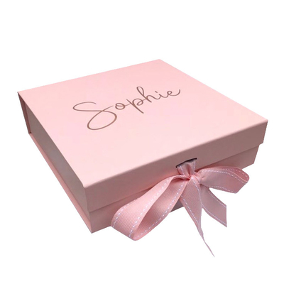 Caja cosmética de lujo de empaquetado de impresión de papel del regalo del rosa plegable