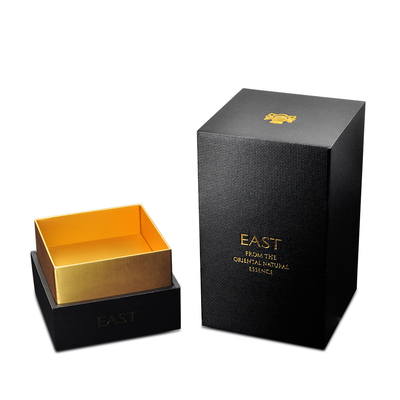 Logotipo modificado para requisitos particulares caja de empaquetado del perfume del cosmético negro vacío de la cartulina