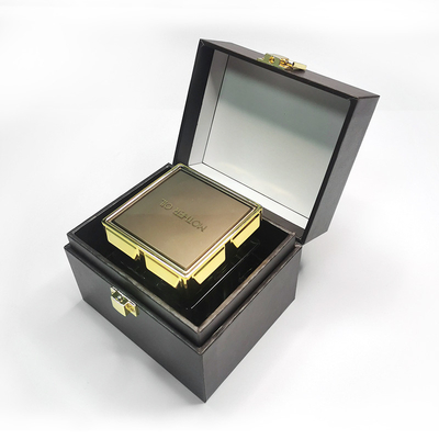 Caja cosmética de lujo de piel del cuidado del maquillaje del cajón vacío facial de la herramienta para el tarro del perfume