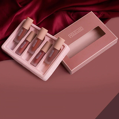 Papel de empaquetado de la caja del OEM del lustre cosmético del labio que embala la impresión en offset 4c
