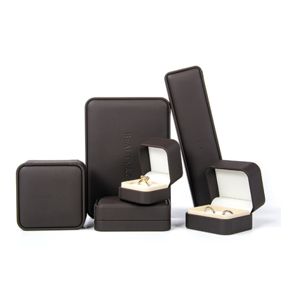 Collar de encargo Ring Box de la pulsera de Logo Leather Jewelry Box Earring