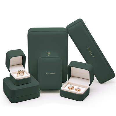 Collar de encargo Ring Box de la pulsera de Logo Leather Jewelry Box Earring