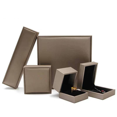 Cuero de lujo de Ring Storage Gift Box Brushed de la joyería que se casa