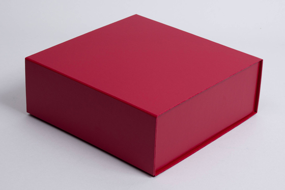 Caja de regalo de cuero del regalo magnético de la tapa del escarlata que sella la hoja de oro de capa ULTRAVIOLETA