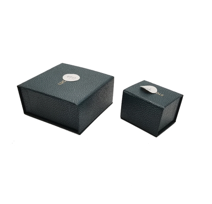 Caja de regalo magnética de cuero de la PU de regalo del negro de cuero de lujo de la caja