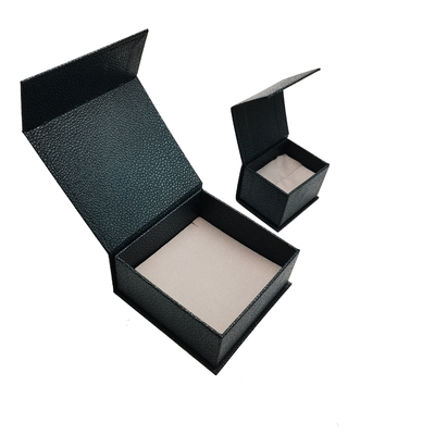 Caja de regalo magnética de cuero de la PU de regalo del negro de cuero de lujo de la caja