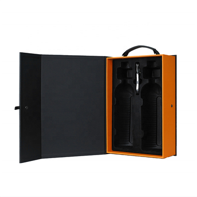 caja Champagne Bottle Leather Packaging de lujo del vino del cuero de la hojalata de 0.30m m