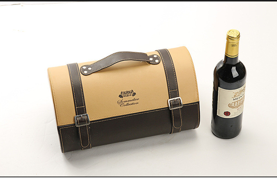 Caja de empaquetado del vino de la botella de la PU de la botella de cuero de lujo del regalo con las herramientas