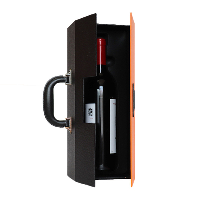 Caja de regalo de cuero de la botella de vino de la PU del llano rectangular de encargo de alta calidad de Logo Mothers Day Christmas Birthday
