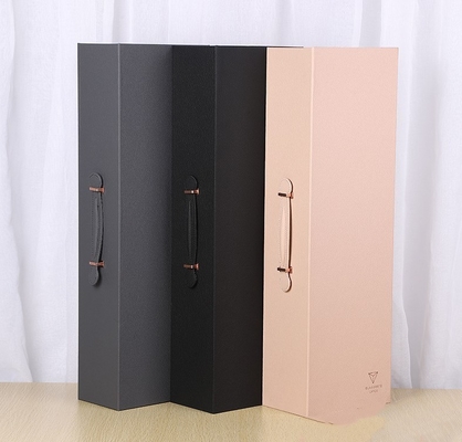 Caja rectangular de cuero portátil de la flor del día de tarjetas del día de San Valentín de empaquetado de la caja del vino tinto de la caja de regalo