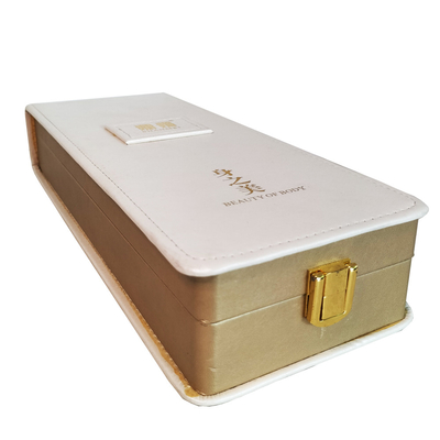 Los joyeros del cuero del terciopelo del almacenamiento de la cartulina imprimieron las cajas de empaquetado del regalo de cuero de lujo con la cremallera