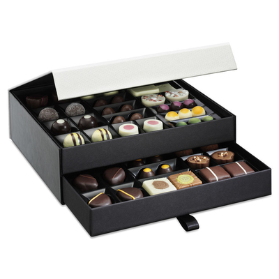 Caja de regalo de empaquetado magnética del chocolate cajón de la forma del libro de 2 capas rígido