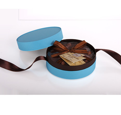 Tubo de lujo del papel de la cartulina que empaqueta la caja redonda del chocolate con la tapa