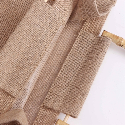 Manija de bambú reutilizable de Tote Bag Jute Tote Bag de la arpillera que hace compras