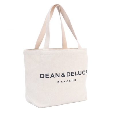 Lona de algodón reutilizable orgánica llana Tote Bag With Pocket del bolso que hace compras