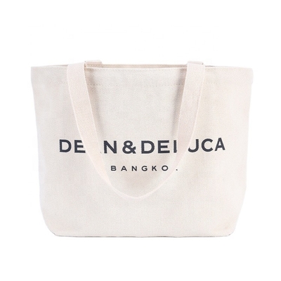 Lona de algodón reutilizable orgánica llana Tote Bag With Pocket del bolso que hace compras