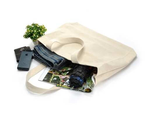 Bolsos de compras en blanco reutilizables de Tote Bag Women Foldable Cotton de la lona