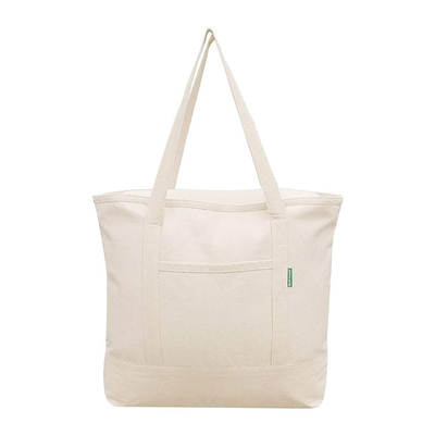 Logotipo impreso de Tote Bag With Pocket Custom de la lona de la cremallera