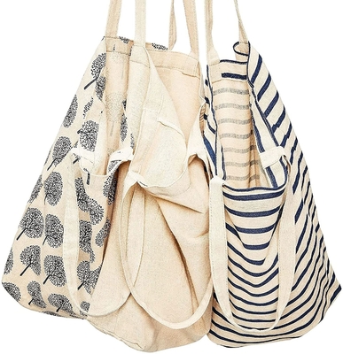Paño Tote Bags reutilizable de la lona de algodón para el tendero, pulgadas de las compras 15x16.5