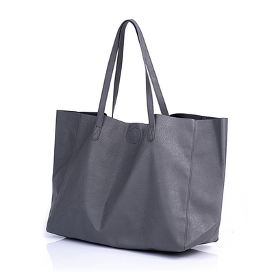 PU reutilizable Tote Bag de cuero de las mujeres 	 L39 x W16 x H30 cm