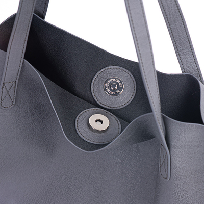 PU reutilizable Tote Bag de cuero de las mujeres 	 L39 x W16 x H30 cm