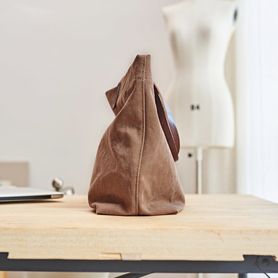 Lona de cuero Tote Bag Leather Handle Foldable Tote Bag del hombro