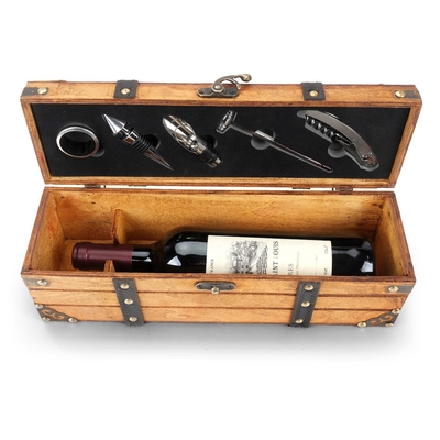 Sola caja del vino del regalo del regalo de la caja de madera superior del vino para la boda del cumpleaños