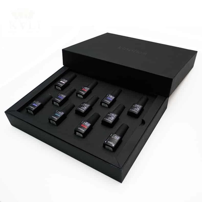 Buen precio La caja de empaquetado del esmalte de uñas de lujo fijó la caja del cierre del imán de Matt Black Handmade Custom Logo en línea