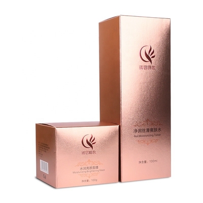 Buen precio caja cosmética de lujo Rose Gold Paper Packaging de la botella del cuidado de piel 100ml en línea