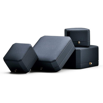 Buen precio Caja de almacenamiento azul de acero magnífica de Ring Leather Gift Box Jewelry en línea