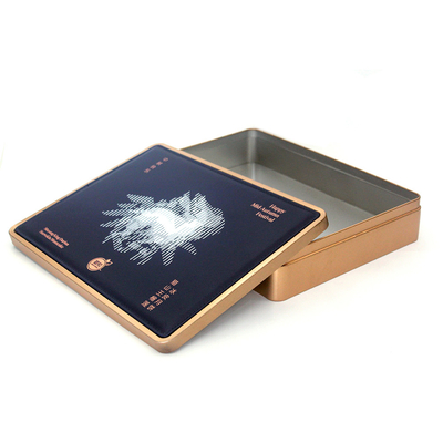 Buen precio Mooncake de empaquetado de la comida de la galleta de la caja del metal del regalo superficial de cuero de lujo de las latas en línea