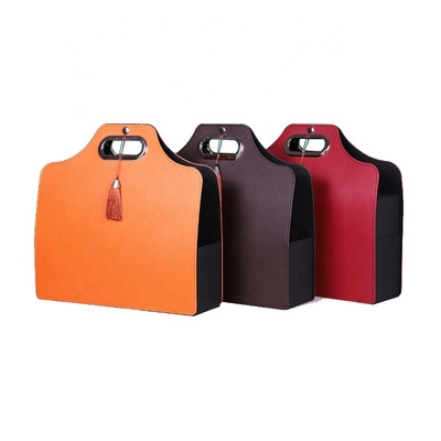 Buen precio 2 botellas de vino cubren la caja de regalo con cuero en línea