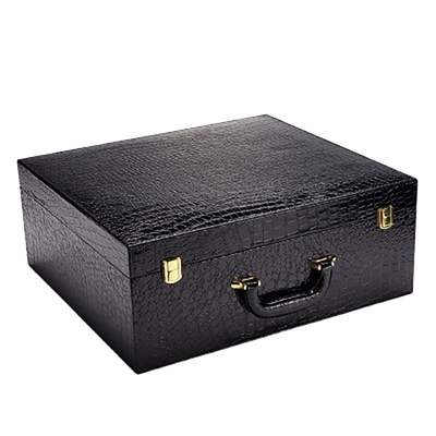 Buen precio Regalo de encargo de Logo Huge Space Box For con cuero del cocodrilo en línea