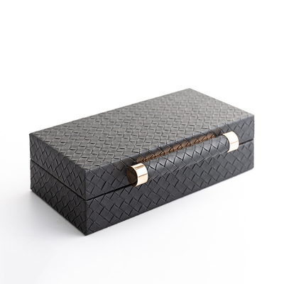 Buen precio Joyero de cuero los 35.2x27x11.5cm de la caja de regalo del negro de la sala de estar de la entrada en línea
