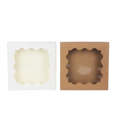 Buen precio Cajas de torta del papel de Contaienrs del regalo de la comida de Macaron del cuadrado para los pasteles con la ventana en línea